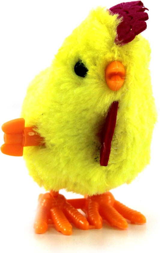 Rooster Yellow Wind Up Jumping Chicken Plush Toy Fun Novelty Toy for Party Favors