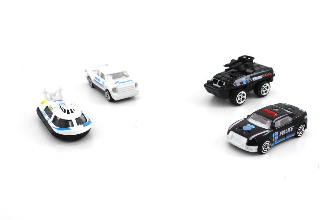 Kids Cars Toy Set Pack of 4 Perfect Birthday, Party, Christmas, or School Event Gifts (Police Vehicle)