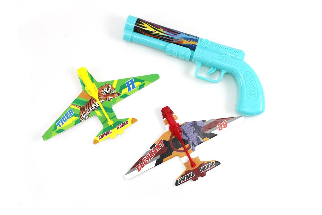 Kids Launcher Airplane Toy Gun Eye Hand Coordination Sports Toy for Ages 3 and Up