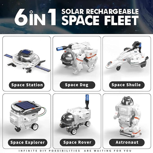 6-in-1 Stem Intelligent Educational Science Building Solar-Powered Robot Kit - Solar Fleet